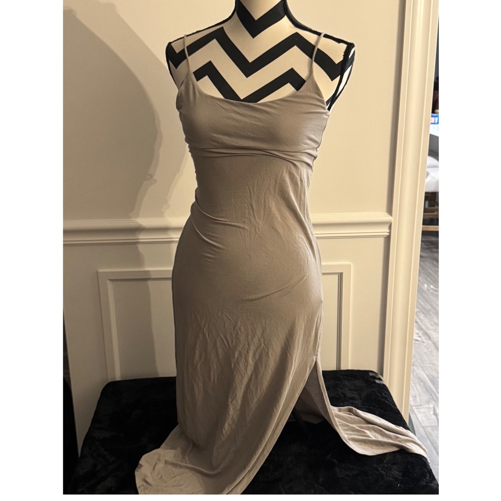 Wilfred/Aritza Lace Back Maxi Dress Sleeveless Jersey Minimalist Tan XS